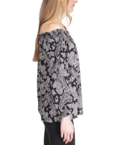 Michael Kors Women's Paisley Off-The-Shoulder Top -CeCe cloth-shop 22732684 fpx