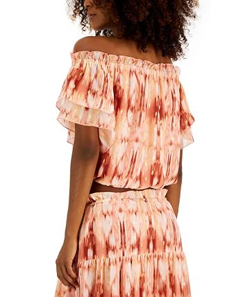 INC International Concepts Women's Foil-Print Off-The-Shoulder Top, Created For Macy's 2 INC International Concepts Women's Foil-Print Off-The-Shoulder Top, Created For Macy's - Image 2