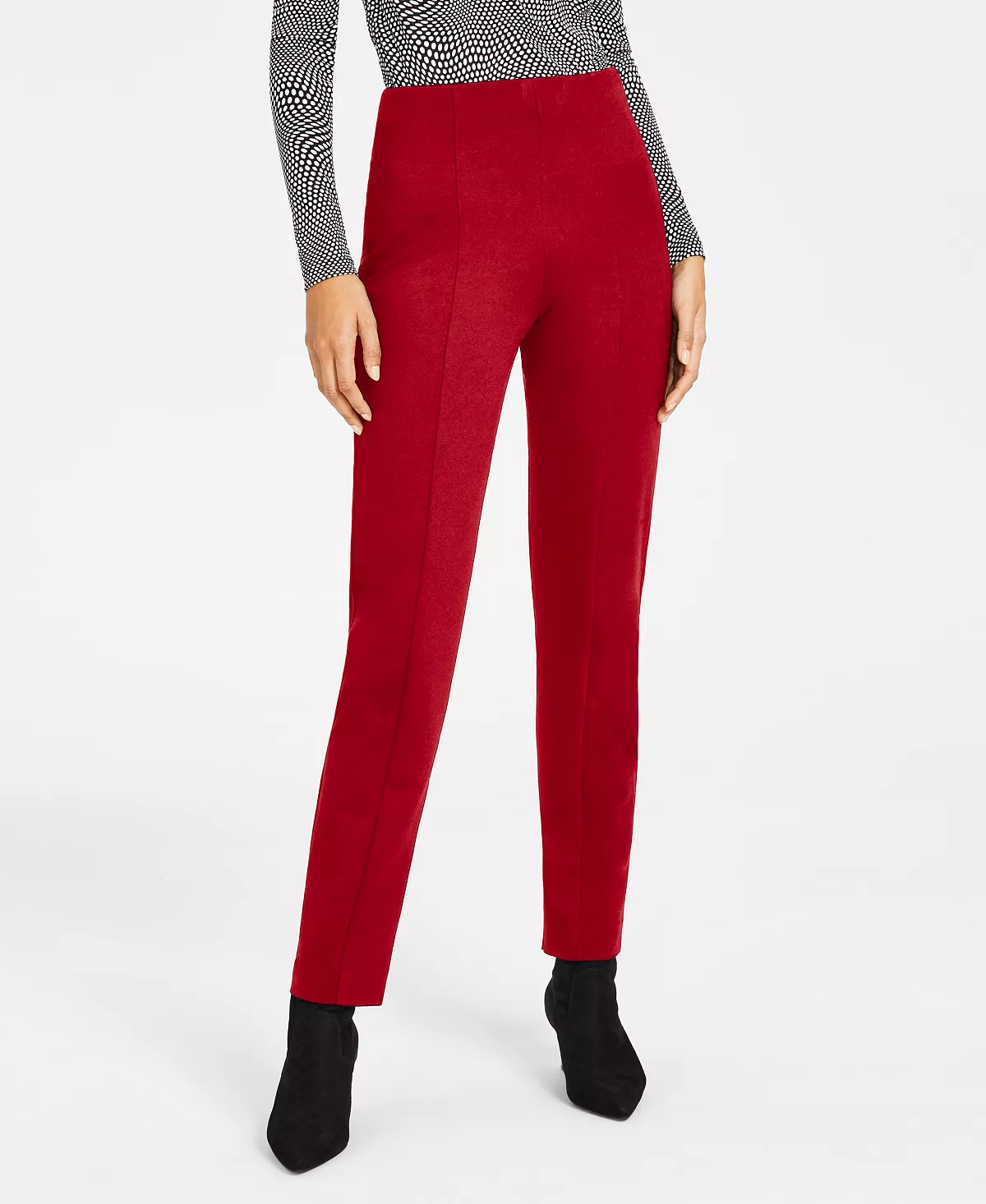 Alfani Women's Seamed Tummy-Panel Pull-On Pants, Created For Macy's 1 Alfani Women's Seamed Tummy-Panel Pull-On Pants, Created For Macy's