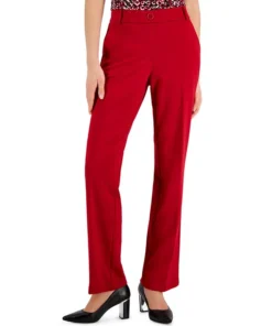 Kasper Women's Faux-Fly Pull-On Wide-Leg Pants
