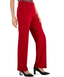 Kasper Women's Faux-Fly Pull-On Wide-Leg Pants -CeCe cloth-shop 22760450 fpx