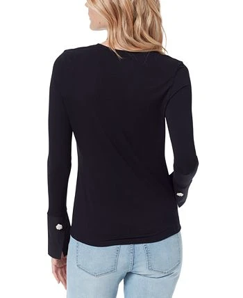 Sam Edelman Layla Solid Long Sleeve Poplin Cuff Top 2 Sam Edelman Layla Solid Long Sleeve Poplin Cuff Top - Image 2