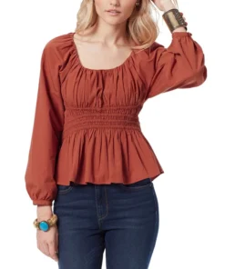 Sam Edelman Cilian Cotton Smocked Bustier Blouse