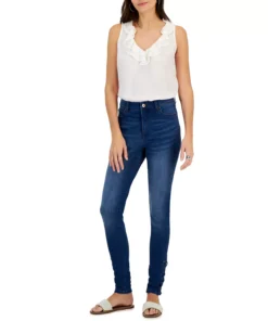 INC International Concepts Women's Ruffle Tiered V-Neck Sleeveless Top, Created For Macy's -CeCe cloth-shop 22782959 fpx