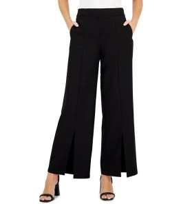 INC International Concepts Women's High-Rise Front-Slit Flare-Leg Pants, Created For Macy's