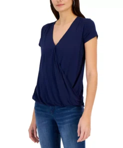 INC International Concepts Women's Draped Surplice Top, Created For Macy's -CeCe cloth-shop 22783887 fpx