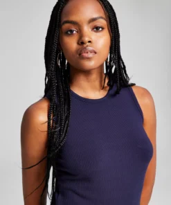 And Now This Women's Ribbed Sleeveless Crew-Neck Top 7 And Now This Women's Ribbed Sleeveless Crew-Neck Top -CeCe cloth-shop 22793113 fpx