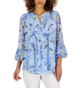 Charter Club Women's Paisley Pintuck Top, Created For Macy's -CeCe cloth-shop 22793205 fpx