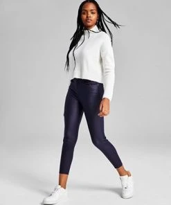 And Now This Woman's Coated Frayed Hem Skinny Denim Jeans -CeCe cloth-shop 22793372 fpx