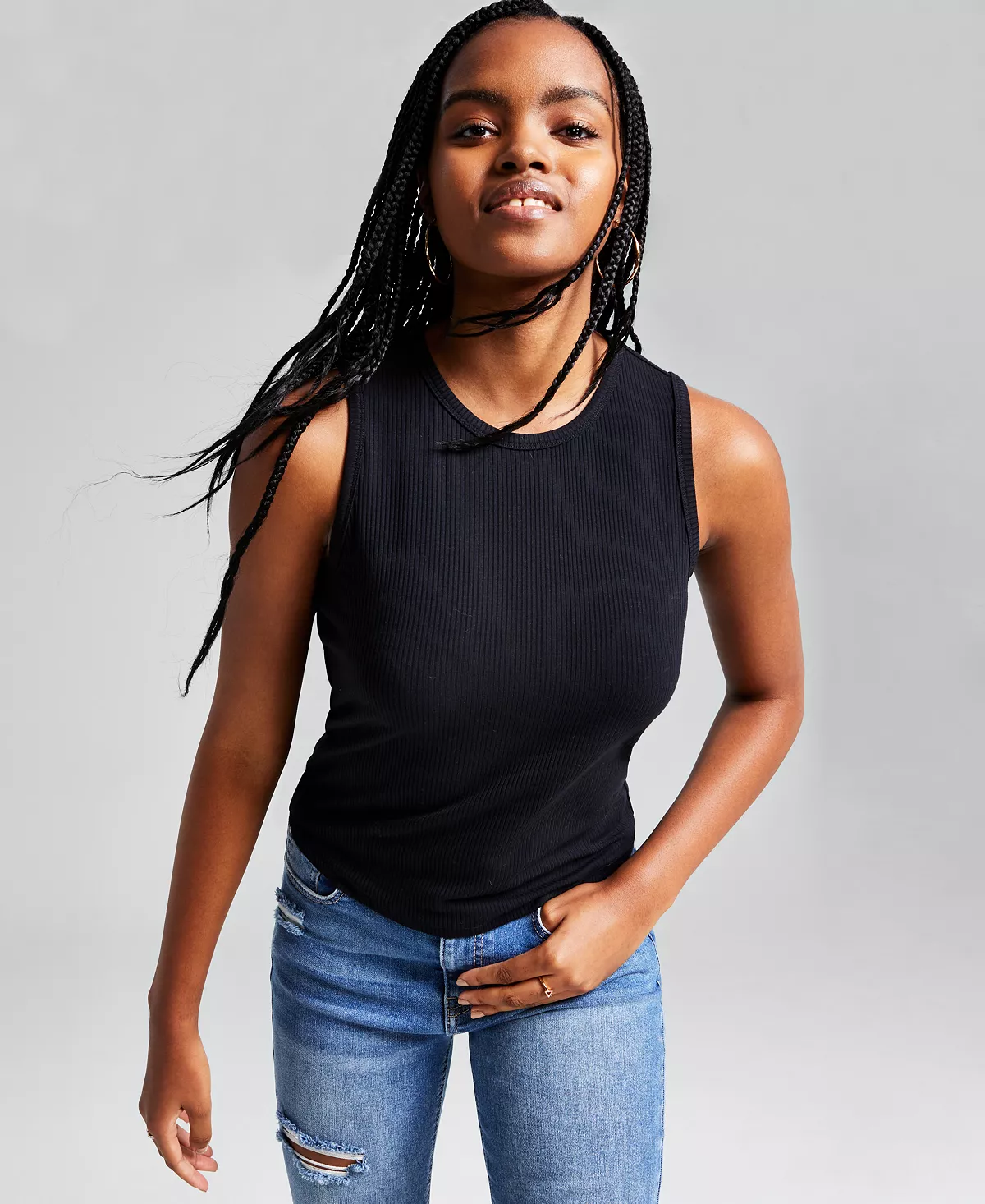 And Now This Women's Ribbed Sleeveless Crew-Neck Top 4 And Now This Women's Ribbed Sleeveless Crew-Neck Top - Image 4