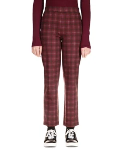 Sanctuary Carnaby Cotton Plaid Kick Crop Pants