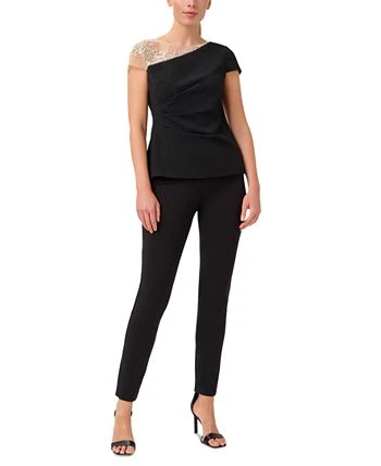 Adrianna Papell Women's Mixed-Media Embellished Top 2 Adrianna Papell Women's Mixed-Media Embellished Top - Image 2