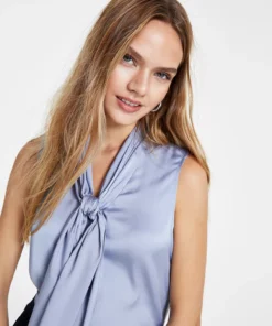 Bar III Women's Sleeveless Bow-Tie Blouse, Created For Macy's -CeCe cloth-shop 22803149 fpx