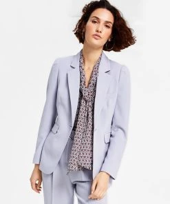 Bar III Women's Textured Crepe Single-Button Blazer, Created For Macy's