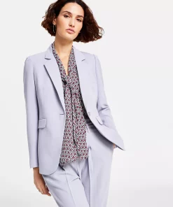 Bar III Women's Textured Crepe Single-Button Blazer, Created For Macy's -CeCe cloth-shop 22803169 fpx