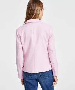 Bar III Women's Faux-Double-Breasted Fringe-Trim Blazer, Created For Macy's -CeCe cloth-shop 22803268 fpx