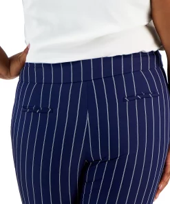 Kasper Plus Size Pinstriped Mid-Rise Straight-Leg Pants -CeCe cloth-shop 22803997 fpx