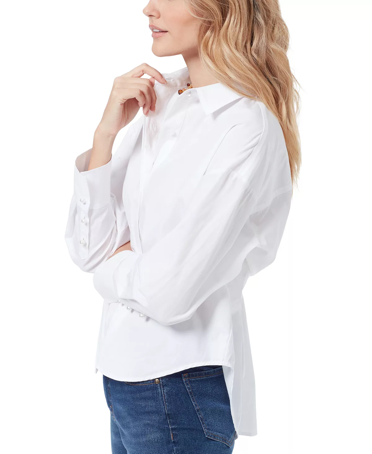 Sam Edelman Women's Odette Cotton Pleated-Back Shirt 3 Sam Edelman Women's Odette Cotton Pleated-Back Shirt - Image 3