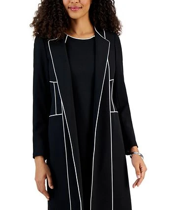 Kasper Women's Long Sleeve Seamed Topper Jacket 3 Kasper Women's Long Sleeve Seamed Topper Jacket - Image 3