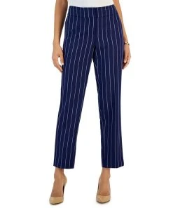 Kasper Women's Mid-Rise Straight-Leg Pinstripe Pants