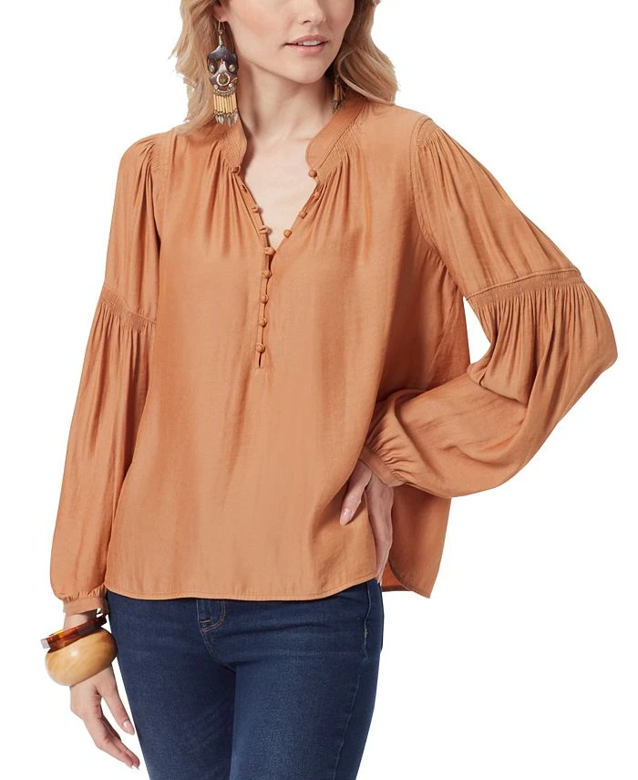 Sam Edelman Women's Emmeline Smocking-Trimmed Blouse 1 Sam Edelman Women's Emmeline Smocking-Trimmed Blouse