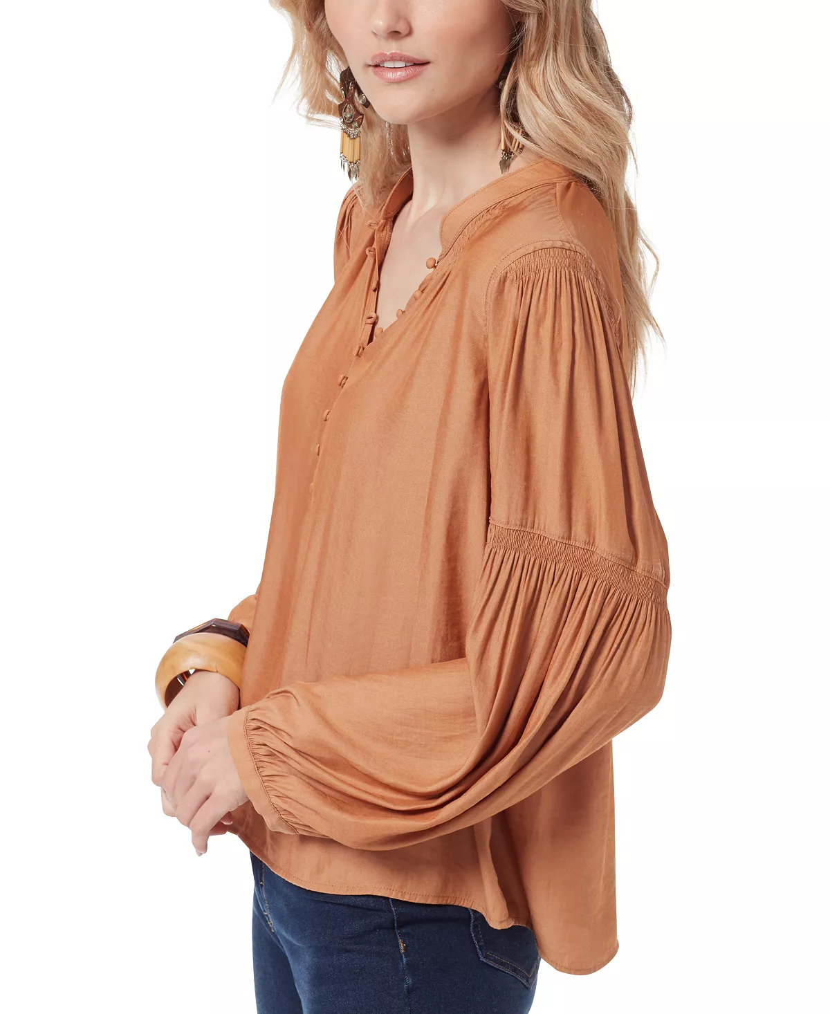 Sam Edelman Women's Emmeline Smocking-Trimmed Blouse 3 Sam Edelman Women's Emmeline Smocking-Trimmed Blouse - Image 3