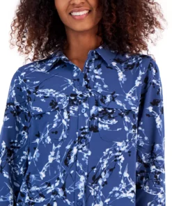 Alfani Women's Button-Front Shirt, Created For Macy's -CeCe cloth-shop 22813936 fpx