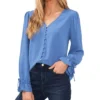 CeCe Tie-Cuff Blouse