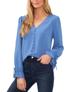CeCe Tie-Cuff Blouse