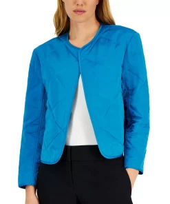 Anne Klein Women's Diamond-Quilted Collarless Jacket -CeCe cloth-shop 22837398 fpx