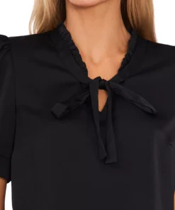 CeCe Women's Tie-Neck Short-Puff-Sleeve Top -CeCe cloth-shop 22850613 fpx