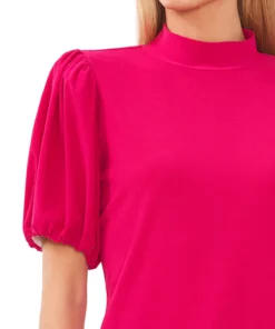 CeCe Women's Mock-Neck Short-Balloon-Sleeve Top -CeCe cloth-shop 22853517 fpx