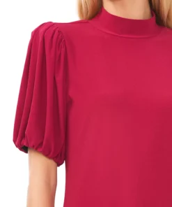 CeCe Women's Mock-Neck Short-Balloon-Sleeve Top -CeCe cloth-shop 22853523 fpx