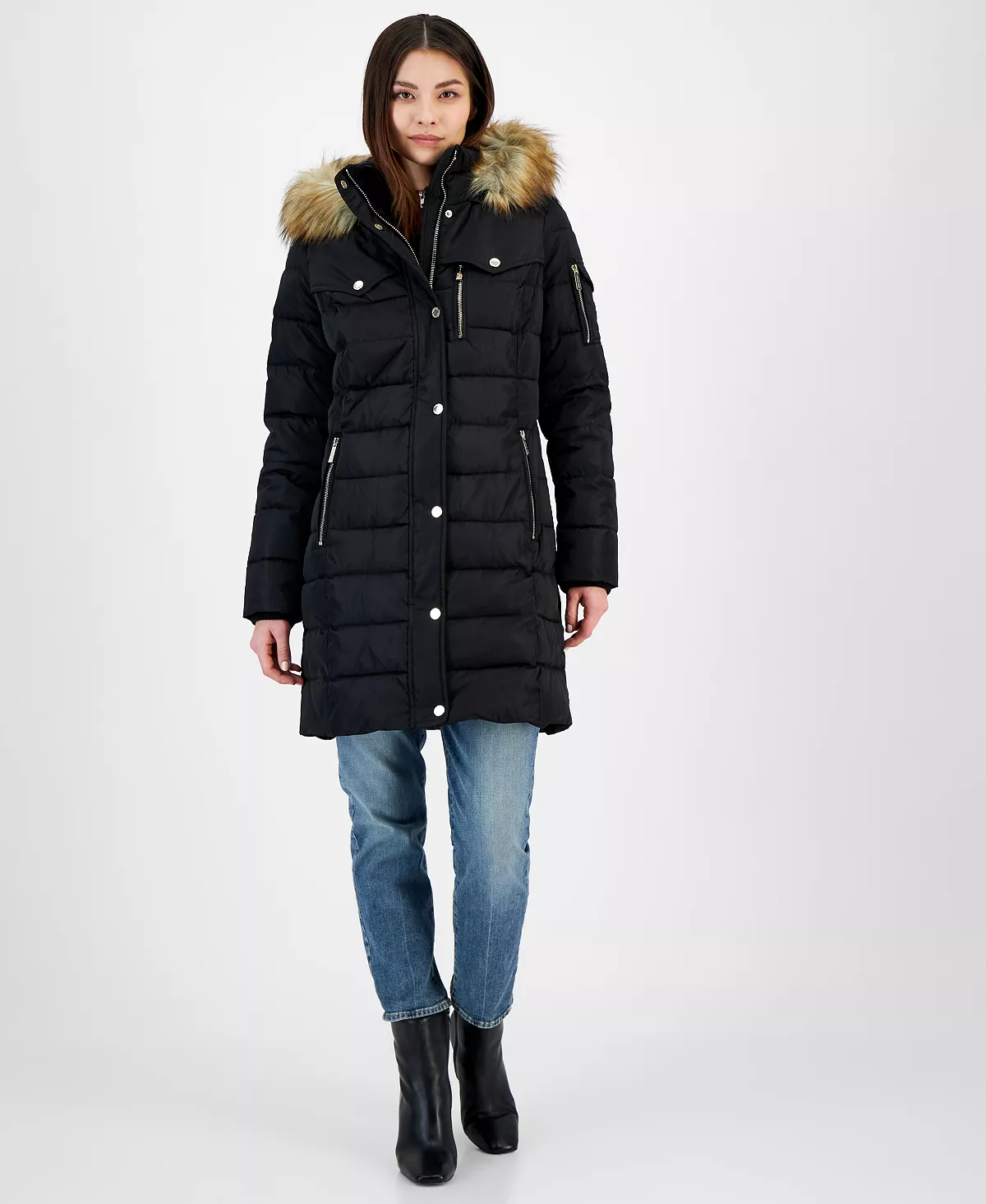 Michael Kors Women's Faux-Fur-Trim Hooded Puffer Coat, Created For Macy's 5 Michael Kors Women's Faux-Fur-Trim Hooded Puffer Coat, Created For Macy's - Image 5