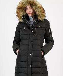 Michael Kors Women's Faux-Fur-Trim Hooded Puffer Coat, Created For Macy's 9 Michael Kors Women's Faux-Fur-Trim Hooded Puffer Coat, Created For Macy's -CeCe cloth-shop 22854469 fpx