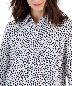 Alfani Women's Button-Front Shirt, Created For Macy's -CeCe cloth-shop 22863800 fpx