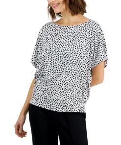 Alfani Women's Banded-Hem Boat-Neck Top, Created For Macy's