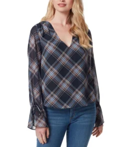 Jessica Simpson Women's Aurora Plaid Long-Sleeve Blouse