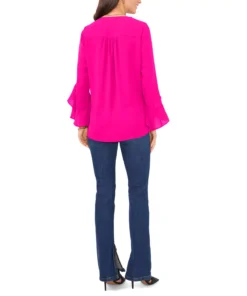 Vince Camuto Flutter-Sleeve Top -CeCe cloth-shop 22901411 fpx