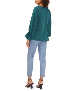 Vince Camuto Women's V-Neck Bubble Sleeve Jacquard Top -CeCe cloth-shop 22903315 fpx