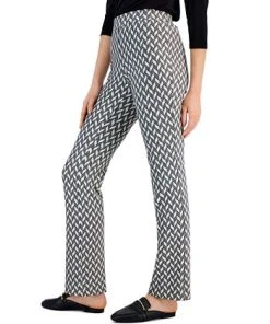Anne Klein Women's Metallic Chevron Pull-On Bootcut Pants -CeCe cloth-shop 22909250 fpx