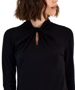 Anne Klein Women's Twist-Neck 3/4-Sleeve Top -CeCe cloth-shop 22909281 fpx