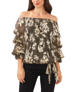 Vince Camuto Women's Off The Shoulder Bubble Sleeve Blouse