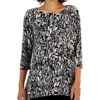 JM Collection Women's Leaf Adventures Jacquard 3/4-Sleeve Tunic, Created For Macy's