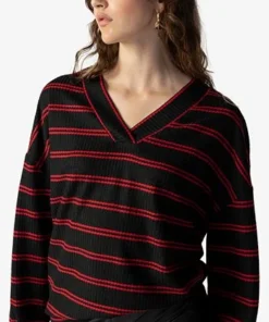 Sanctuary Women's Cozy V-Neck Waffle-Knit Tunic -CeCe cloth-shop 22978913 fpx