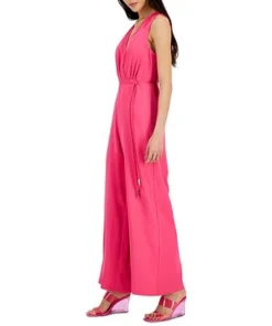 INC International Concepts Women's Surplice-Neck Tie-Waist Jumpsuit, Created For Macy's -CeCe cloth-shop 22980261 fpx