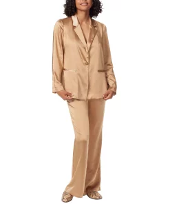 Sam Edelman Women's Lyra Belted Notched-Collar Satin Blazer -CeCe cloth-shop 22980725 fpx