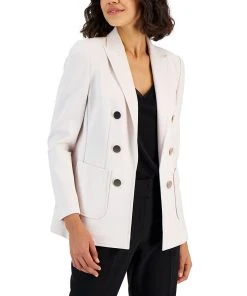 Anne Klein Women's Compression Faux Double-Breasted Jacket
