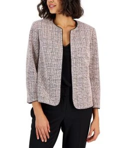 Anne Klein Women's Stretch Jacquard Tweed Cardigan Jacket
