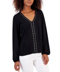 INC International Concepts Women's Studded Top, Created For Macy's